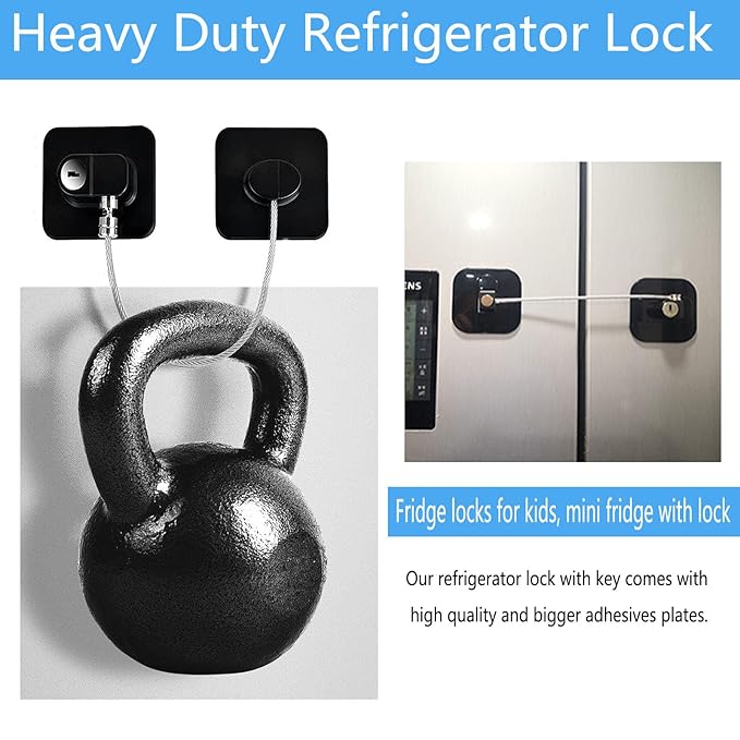 YEYA Upgraded Refrigerator Locks 4 Pack with Keys, Baby Proof Cabinet Locks, Safety Door Locks for Toddler