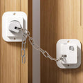 Child Proof Door Lock with Adjustable Strap, 3M Adhesive Safety Locks for Baby & Pets, No Tools Needed 2 Pack