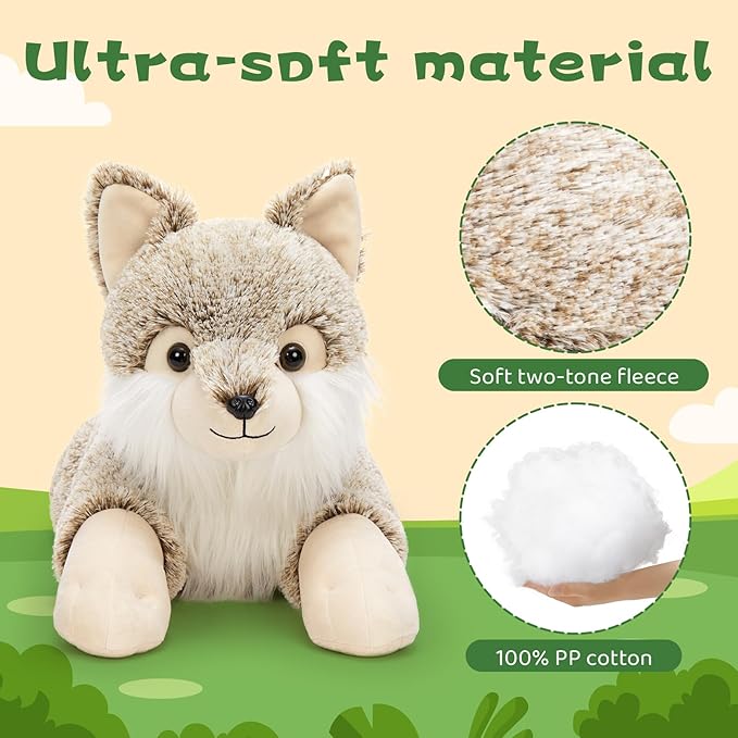 BENINY Giant Wolf Stuffed Animal 30", Super Soft Pillow Plush Toy, Big Fluffy Plushie Gift for Birthdays & Christmas