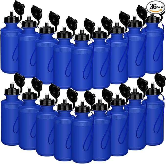 Zubebe 36 Pcs Sports Water Bottles Bulk Squeeze Reusable Bpa-free Plastic Water Bottles End of the Year Gifts Summer Gifts for Students School Travel Hiking Cycling Event Team Gift