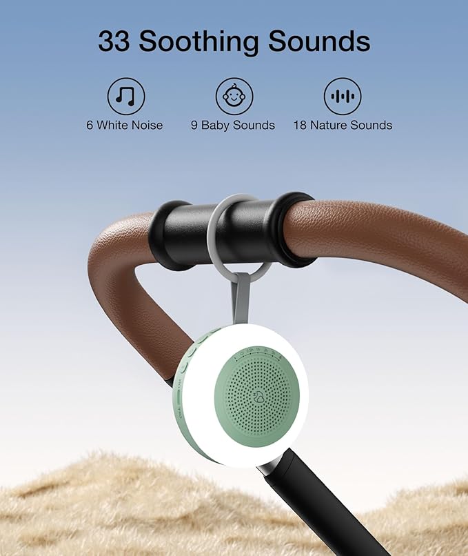 Portable Sound Machine,LEICEX White Noise Machine,33 Soothing Sound 10 Colors Night Light Sleep Machine for Baby Kids,Timer and Memory, Travel Sound Machine for Sleep Office Privacy Travel(Mint)