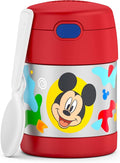 THERMOS FUNTAINER 10 Ounce Stainless Steel Vacuum Insulated Kids Food Jar with Spoon, PRESCHOOL MICKEY