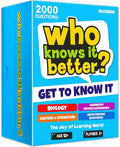 QUOKKA Board Games for Kids 8-12 and Family - Set of 4 Who Knows It Better? - 2000+ Questions Across Biology, Culture, STEM and Math - Educational Trivia Cards for Learning and Game Night