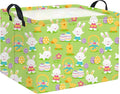 HIYAGON Easter Basket for Kids Boys and Girls Cute Storage Organizer Bin Box Rectangular Easter Bunny Room Decor(Easter Basket)