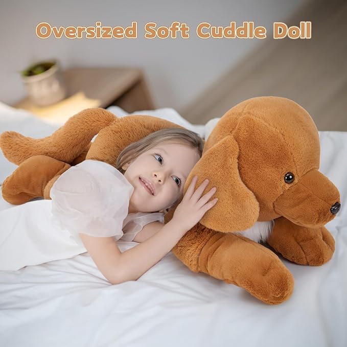 Tezituor 31.5" Large Golden Retriever Stuffed Animal,Giant Stuffed Dog Cuddly Dog Plush Pillow, Realistic Puppy Plushies for Kids Birthday