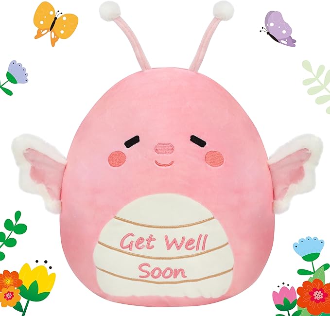 Hopearl Butterfly Plush Toy, Adorable Pillow Stuffed Animal, Smooth Plushies Pillow, Cute Get Well Soon Gift, Soft Toy for Kids