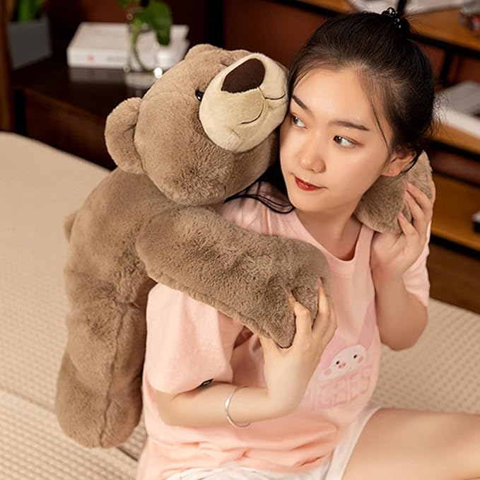 Doireum Weighted Stuffed Animals, 6.2 lbs Weighted Bear Stuffed Animal Toy Brown Bear Weighted Plush Animals Throw Pillow Gifts for Boys Girls, 29.5 inch