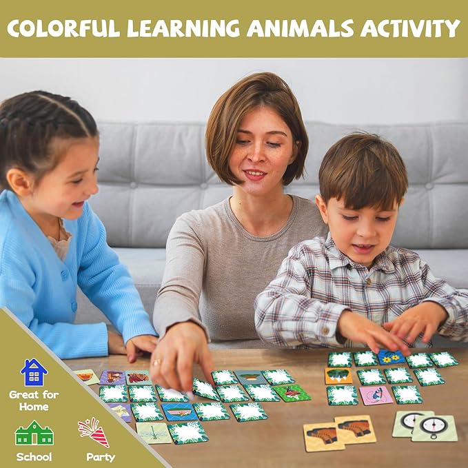zheyistep 100 PCS Camping Matching Game for Kids Toddlers Memory Game, Toddler Camping Theme Match Games Concentration Card Game for Boys Girls Preschool Learning Activities
