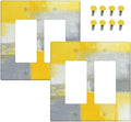 Outlet Covers Retro Modern Gray Yellow Ombre Abstract Art 1 Gang Duplex Light Switch Cover Plate Decorative Wall Plates Electrical Switchplate Receptacle for Bathroom Bedroom Decor（2 Pack）