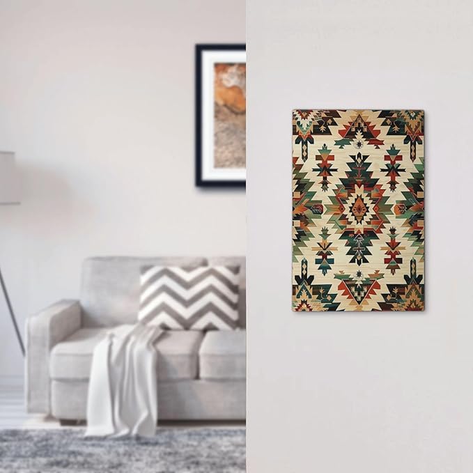 Light Switch Cover Plate Southwest Rustic American Indian Aztec Boho 1 Gang No Device Blank Electrical Wall Plates Faceplate Decorative Switch Plate for Bed Room living Room Decor
