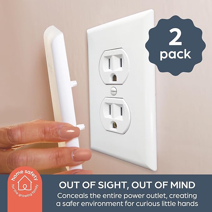 Dreambaby CoverPlug Paintable Outlet Plug Cover for Baby Safety -Electrical Wall Plate Socket Guard Protector- Baby Proof Outlet Covers (2 Pack)