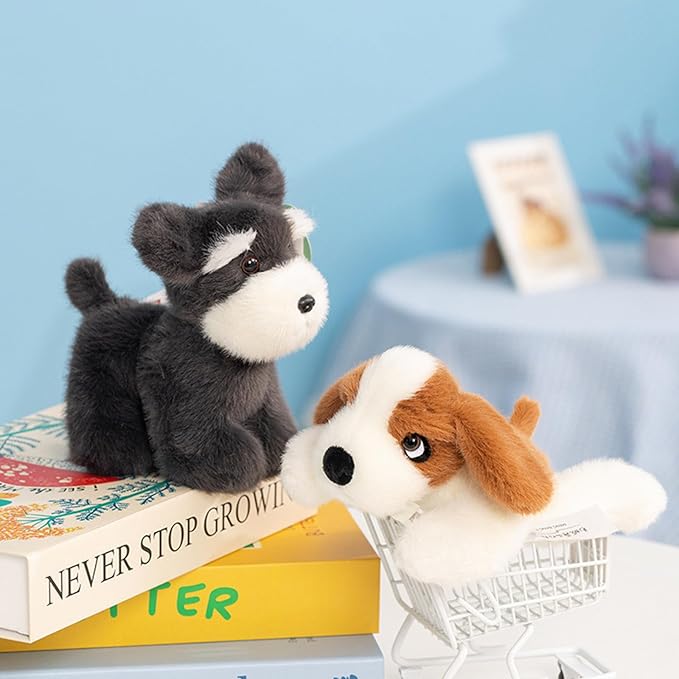 PEACH CAT Basset Hound Dog Stuffed Animal Cute Puppy Plushies Small Plush Toys Gifts for Kids
