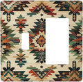Outlet Covers Southwest Rustic American Indian Aztec Boho 1 Toggle 1 Rocker Combination Decorative Wall Plate Electrical Switch Plates Light Switch Cover Plate for Bed Room living Room