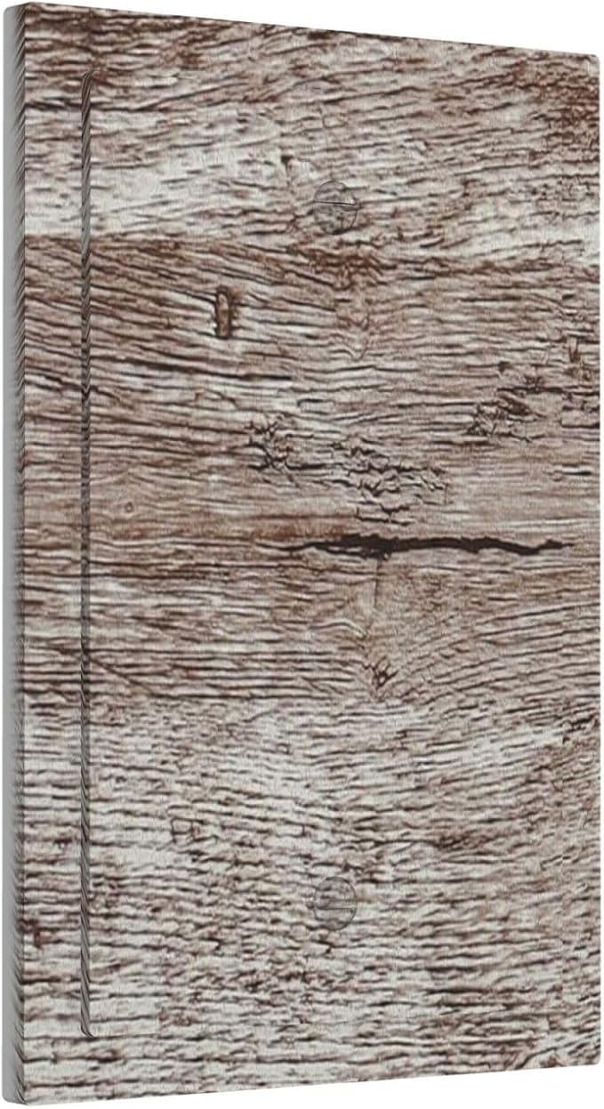 Light Switch Cover Plate Rustic Dark Grey Wood Plank Vintage Texture 1 Gang Blank No Device Decorative Outlet Covers Electrical Wall Plate Switchplate for Farmhouse Home Decor