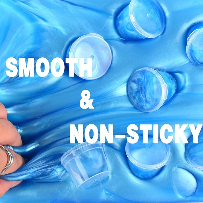 Galaxy Slime 24 Pack– Blue Slime Party Favors, Non-Sticky, Soft & Smooth for Birthday, Classroom Rewards, Christmas Stocking Stuffers, Goodie Bag,Easter Basket Stuffers for Kids