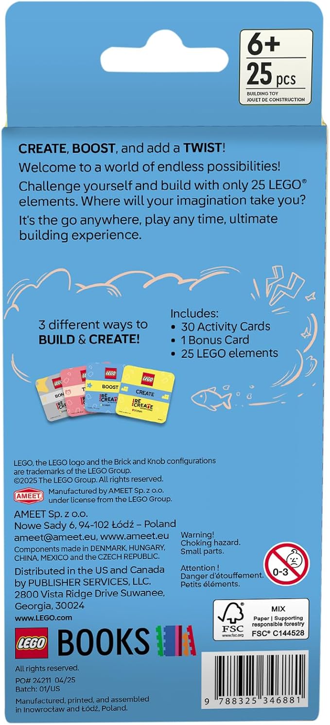 LEGO Recreate Activity Cards – Ocean | Imaginative Building Game with 30+ Activity Cards & 25 LEGO Elements | Ages 6+ | Screen-Free Creativity