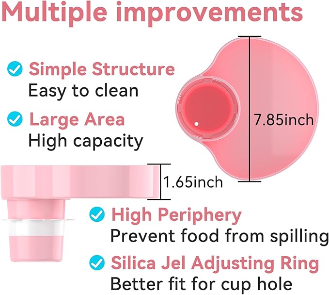 [2 Packs] Kids Car Seat Tray, Travel Tray with Cup Holder for Toddler Baby, Kids Car Seat Food Snack Organizer for Road Trip, Stroller snack Organizer Travel Must Haves (Pink, 2 PCS)