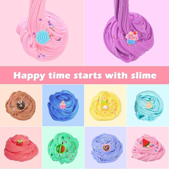 45 Pack Butter Slime Kit for Kids, Holiday Making Bulk Scented Slime Charms Party Favor, DIY Putty, Soft & Non-Sticky, Stress Relief Toy for Girls and Boys Age 4-12, Birthday Advent Calendar