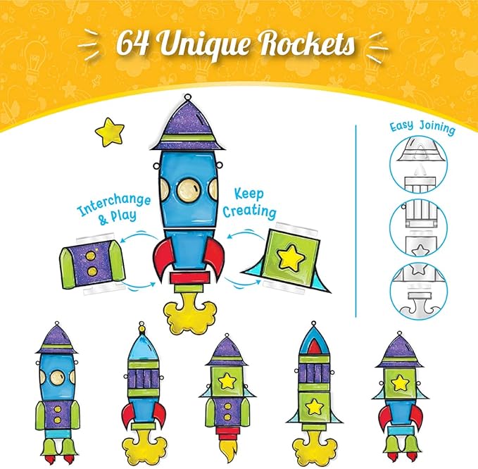 Imagimake Window Art for Kids - Rocket | Suncatcher Kits for Boys, Arts and Crafts for Ages 5-7 | Toys for Boys & Girls Ages 6-8-10-12 | Birthday Gifts for 5 6 7 8 9 10 11 12 Years Old Boys & Girls
