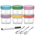 6 Pack Glass Baby Food Storage Containers, 4 oz Baby Food Jars with Lids, Baby Food Maker for Microwave & Dishwasher Freezer Safe,BPA Free