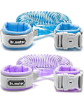 Dr.meter Anti Lost Wrist Link, 2 Pack Toddler Safety Leash with Key Lock, Reflective Child Walking Harness - Dual 8.2ft Length Blue & Purple Kids Leash for Store Mall Airport Theme Park Trip