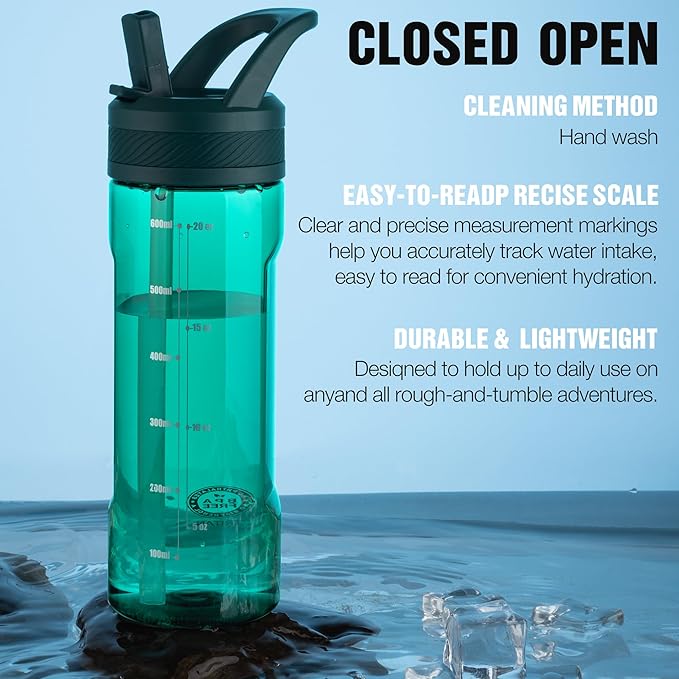 OLDLEY 20 kids Water Bottle with Straw,Tritan BPA-Free,Leak-Proof Design for Travel,Home, School, (Lagoon)