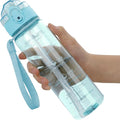 OLDLEY 17oz Kids Motivational Water Bottle, Silicone Straw, Leak-Proof Tritan BPA-Free, Reusable for School Girls & Boys, Cerulean
