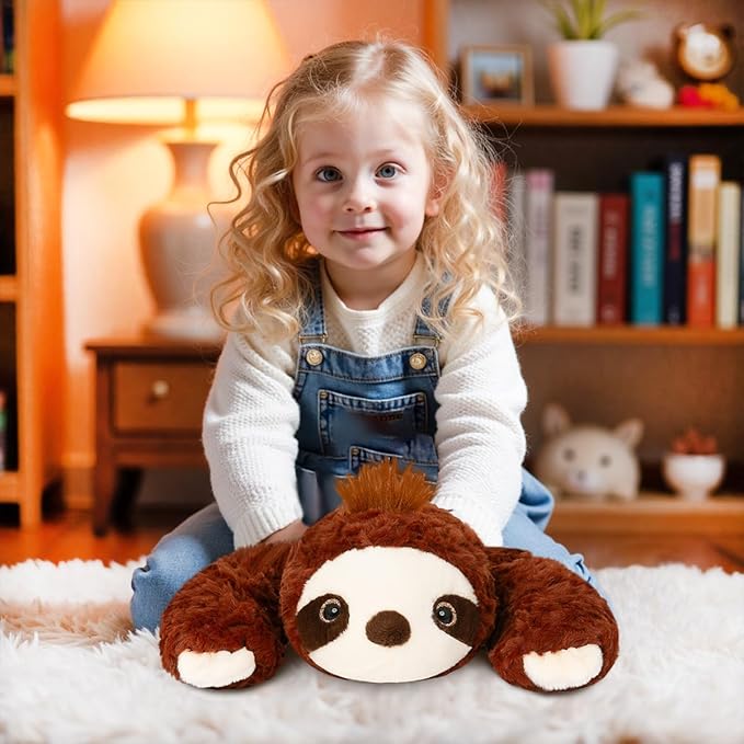 Niuniu Daddy 20" | 3.3 Pound Weighted Sloth Stuffed Animals, Big Fluffy Sloth Weighted Lap Animals Plush, Cute Weighted Stuffed Toy as Present for Adults & Kids & Baby for Christmas Birthday Holidays