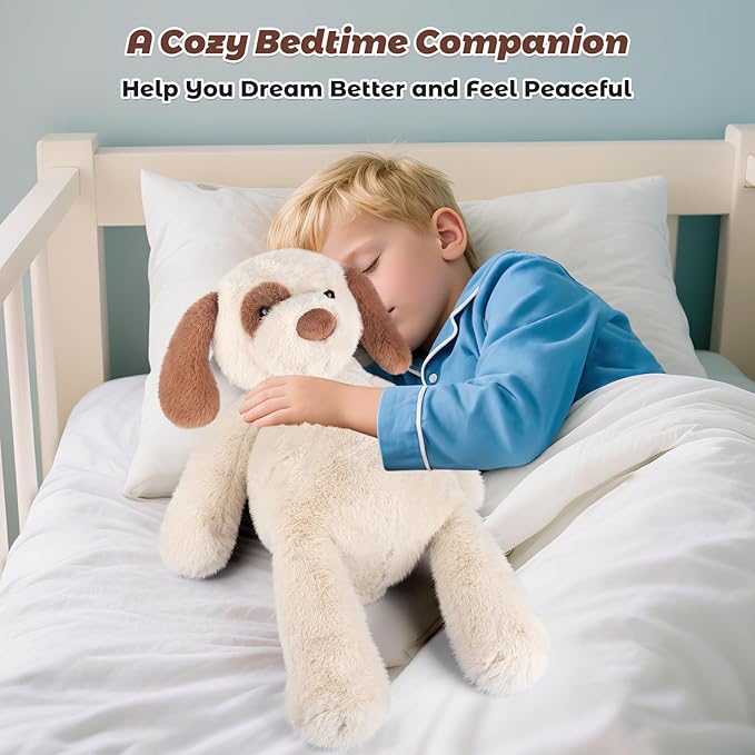 Bobbie & Laxi 24" & 4.5lbs Dog Stuffed Animal, Sitting & Laying Weighted Stuffed Animals, Cuddly & Soft Weighted Dog Plush for Adults & Kids, Dog Gifts for Christmas & Valentine’s Day