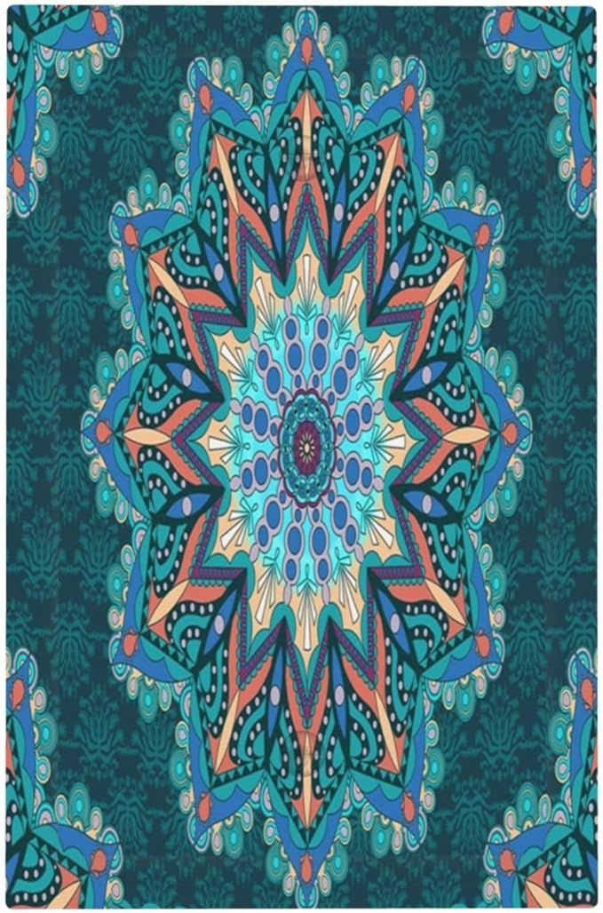 Light Switch Cover Plate Boho Hippie Colorful Mandala Wall Plate Cover 1 Gang Blank No Device Decorative Outlet Covers Electrical Switchplate for Bathroom Home Decor