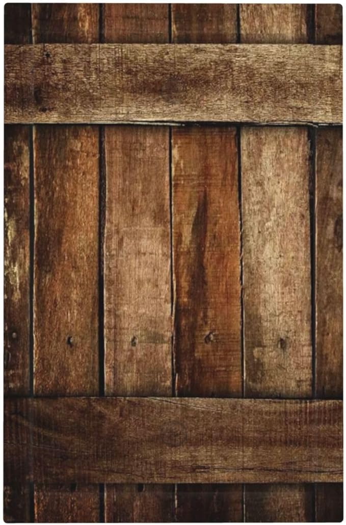 Brown Wooden Barn Door Old Wood Print Light Switch Cover Plate 1 Gang No Device Blank Electrical Wall Plates Faceplate Decorative Switch Plate for Farmhouse Home Decor