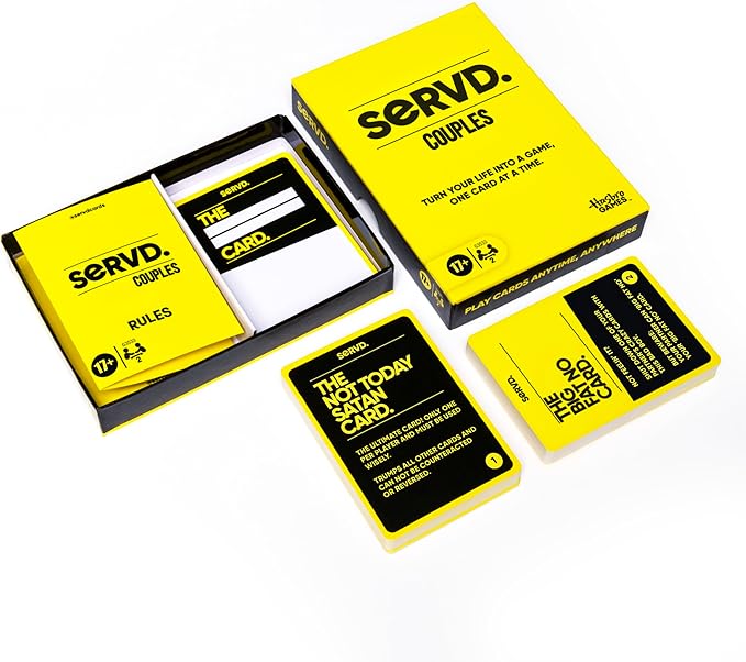 Hasbro Games SERVD Couples Game – Hilarious Real-Life Card Game for Partners – Funny Gifts for Anniversary, Date Nights, Valentine’s Day – 2 Players – Ages 17+