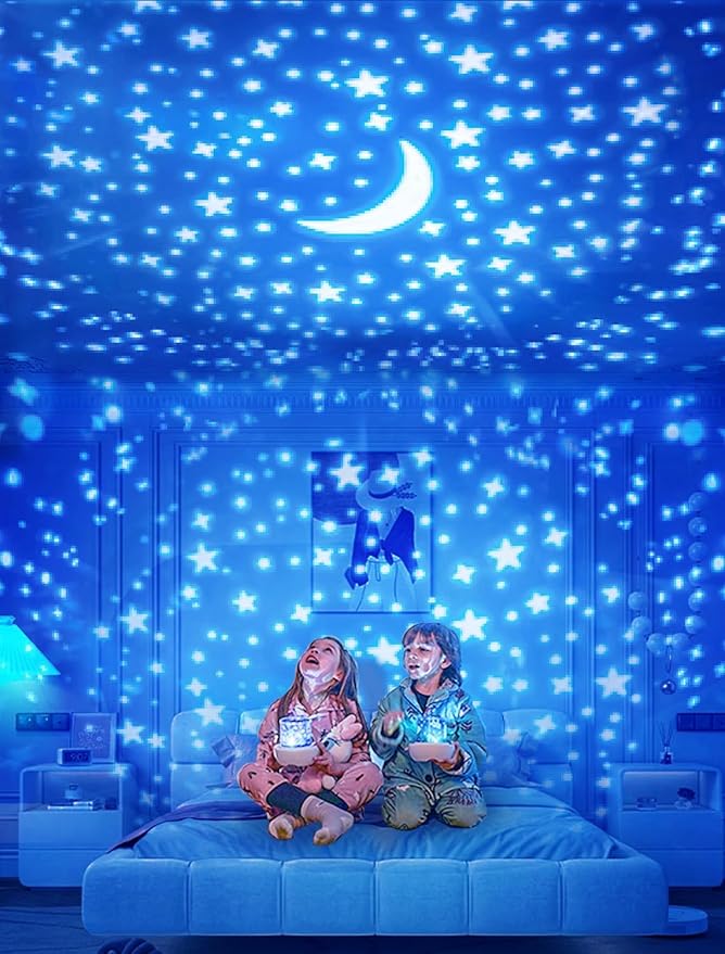 Projector Night Light for Kids + 21 Sets of Films, Night Light Projector for Bedroom, Ceiling, Kids Star Galaxy Projector with 360° Rotation for Baby Girl Boy, Birthday, Christmas, Nursery, Room Decor
