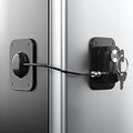 RORMGO Refrigerator Lock 2 Packs, Fridge Lock with Silicone Wire Protection Fridge Locks for Kids Easy to Use and Install Cabinet Locks with Key, Black