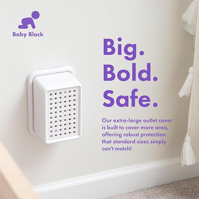 Extra Large Outlet Cover Box – Doorbell Transformer Cover & Large Outlet Cover for Bulky Plugs, Outlet Covers Baby Proofing, Childproof Electrical Outlet Box for Power Bricks & Adapters