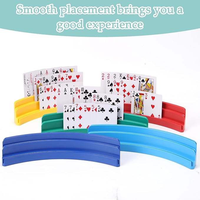Three-Layer Design Playing Cards Holders，Playing Card Holder for Kids Adults Hands Free Card Holder for Family Card Game Nights Poker Parties