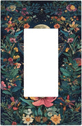 Decorative Outlet Covers Bohemian Moon Butterfly Floral 1 Gang Single Rocker Light Switch Cover Plate GFCI Wall Plates Electrical Switch Plate Cover for Bedroom Cabin Decor