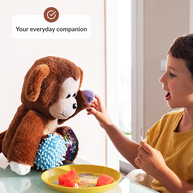 ODOXIA Sensory Monkey Stuffed Animal | Sensory Plush Toy | Fidget Stuffed Animal for Kids | Great for Sensory Needs | Sensory Stuffed Animals for Children | Sensory Pillow Plush