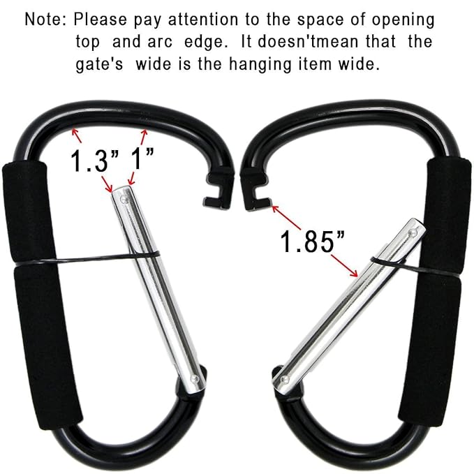 Stroller Hooks by Baby,2 pcs Carabiner Stroller Hook Organizer for Hanging Purses, Diaper Bag, Shopping Bags. Clip Fits Single/Twin Travel Systems, Car Seats and Joggers(Sky Blue)
