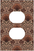 Earth Tone Floral Rustic Damask Boho Flower Outlet Covers 1 Gang Duplex Light Switch Cover Decorative Switch Plates Electrical Receptacle Faceplate Wall Plate for Farmhouse Home Decor