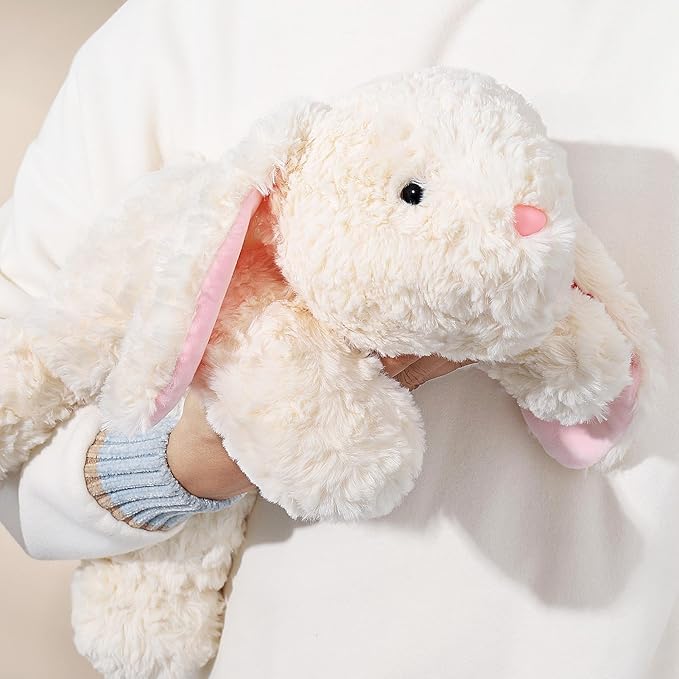 Soft Weighted Bunny Stuffed Animal 20.5" 2Lbs, Sturdy and Fluffy Beige Rabbit Plush Toy for Kids Cuddle, Cute Plushy Hugging Pillow Toy for Kids (20.5"x7.9"x5.9")