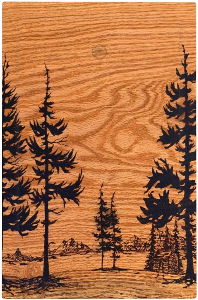 Pine Forest Natural Scenery Silhouette Wood Grain Light Switch Cover Plate 1 Gang No Device Blank Electrical Wall Plates Faceplate Decorative Switch Plate Covers for Farmhouse Home Decor