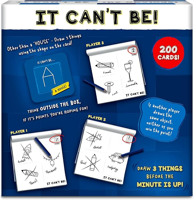 Skillmatics Card & Board Game - It Can't Be, Fast-paced Fun, Hilarious Drawing Game, Perfect For Families, Parties, and Game Nights, Race to Doodle, Gifts for Kids, Teens, Adults Ages 7, 8, 9, 10 & Up