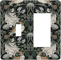 Outlet Covers William Morris Vintage Floral Plants And Birds 1 Toggle 1 Rocker Combination Decorative Wall Plate Light Switch Cover Plate Electrical Switch Plates for Bedroom Home Decor
