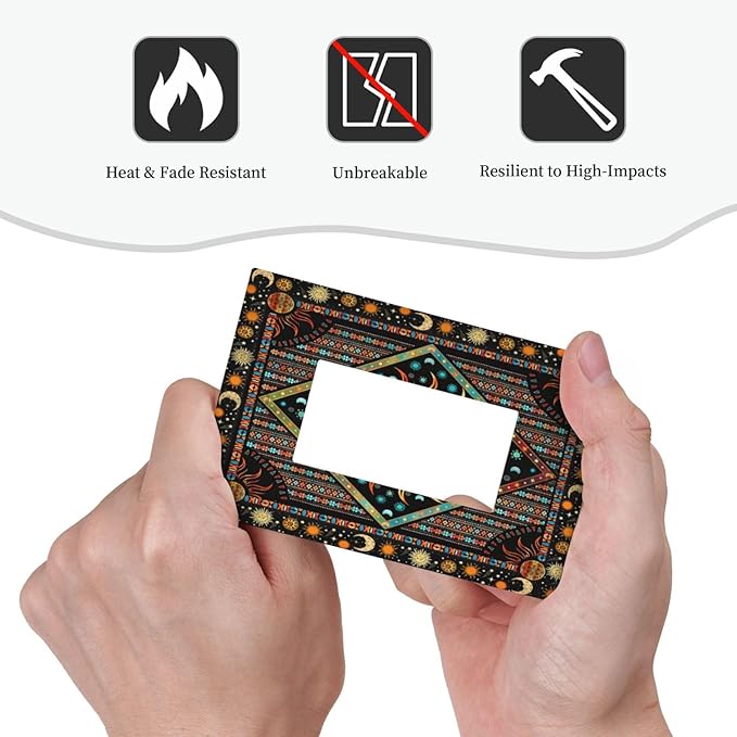 Outlet Covers Boho Burning Sun Hippie Retro Bohemian Gypsy 1 Gang Wall Plate Single Rocker Light Switch Cover Decorative GFCI Receptacle Cover Electrical Switchplate for Bathroom Home Decor