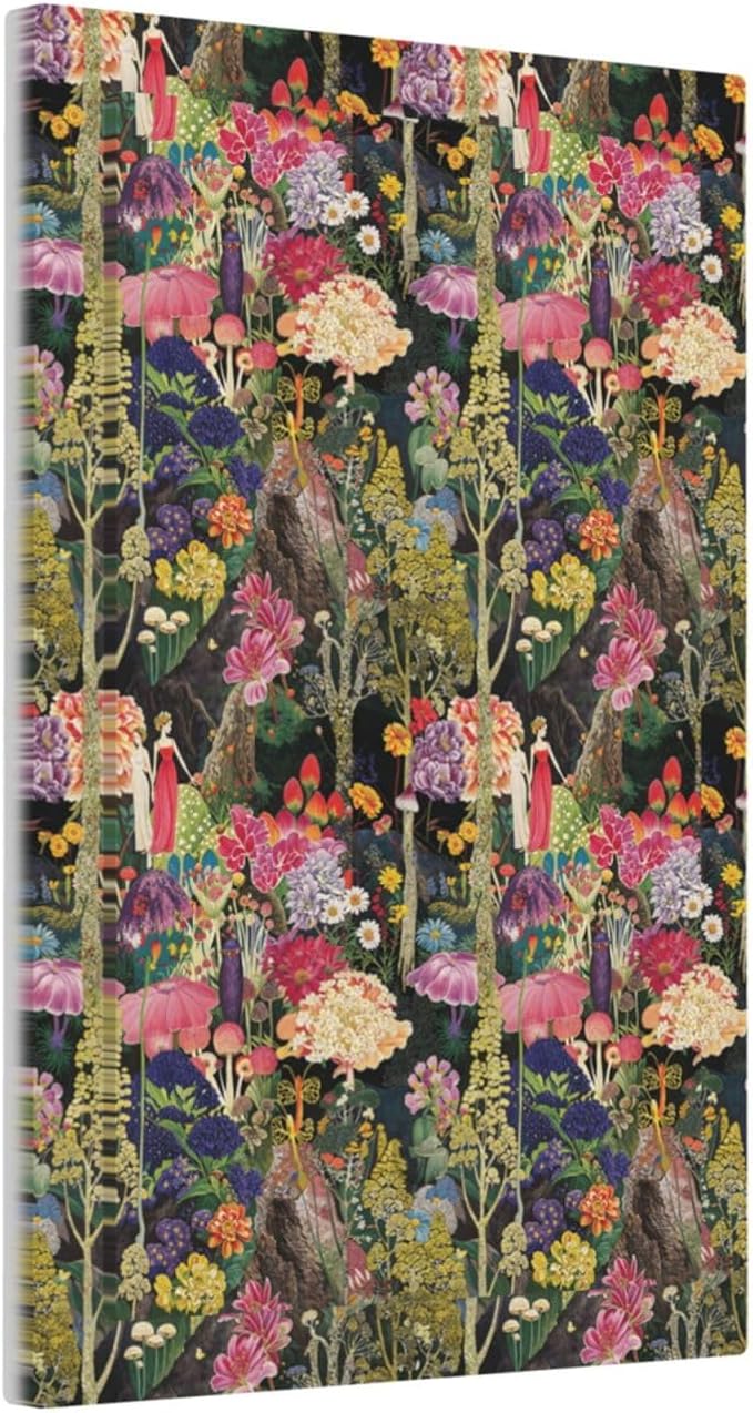 Dreamy Tropical Rainforest Colorful Mushroom Wildflower Light Switch Cover Plate 1 Gang No Device Blank Electrical Wall Plates Faceplate Decorative Switch Plate Covers for Farmhouse Kids Room Decor