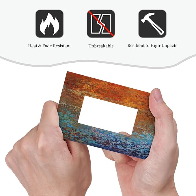 Decorative Switch Plate Covers Vintage Copper Rust 1 Gang Single Decora GFCI Device Light Switch Cover Red Celestial Blue Flatprint 1 Rocker Outlet Wall Plate Faceplate for Kitchen Bathroom