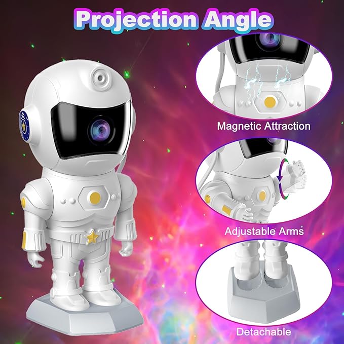 Astronaut Galaxy Star Projector Night Light, Starlight Space Nebula Sky Starry Ceiling LED Lamp with Timer and Remote, Home Bedroom Decor,Christma Birthday Halloween Gifts for Kids Boy Teen Baby