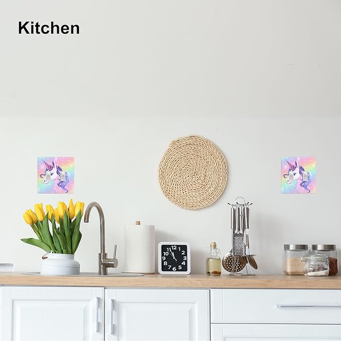 Unicorn Rainbow 2-Gang Double Toggle Switch Plate, Cute Cartoon Wall Plate for Girls Bedroom, Kids Room, Nursery & Playroom