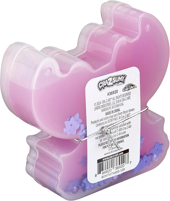 Disney Angel Stitch Premium Pre-Made Slime, 8 oz Glossy, Stretchy, Super Soft, Pink Slime, Stitch Shaped Confetti Add-Ins, Great 6 Year Old Toys